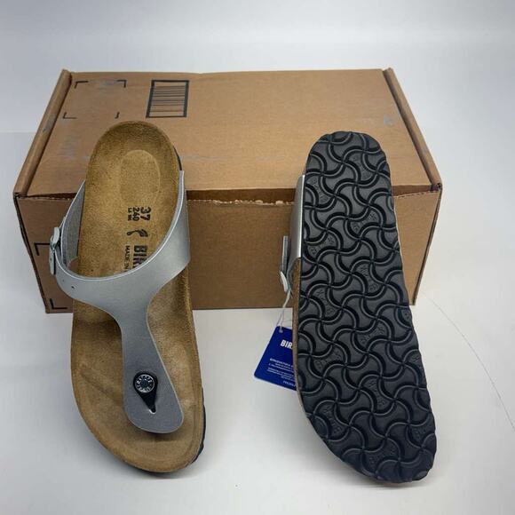 Birkenstock Gizeh Birko-Flor Sandals Silver Size 37 US (L6/M4) New Without Box - Picture 5 of 7